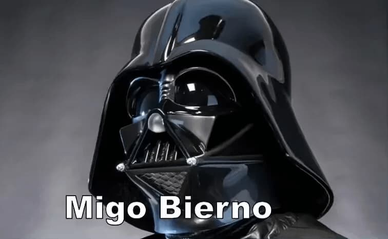 El juego de palabras de Darth Vader: Migo Bierno — meme de Star Wars Spanish Pun