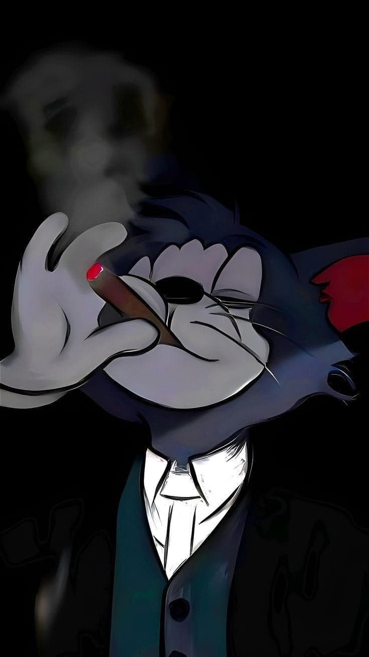 Tom de Tom y Jerry Fumando en Traje — meme de Tom And Jerry