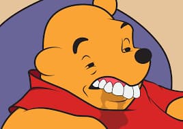 Winnie The Pooh Enojado Muestra Los Dientes — meme de Winnie The Pooh Reaction