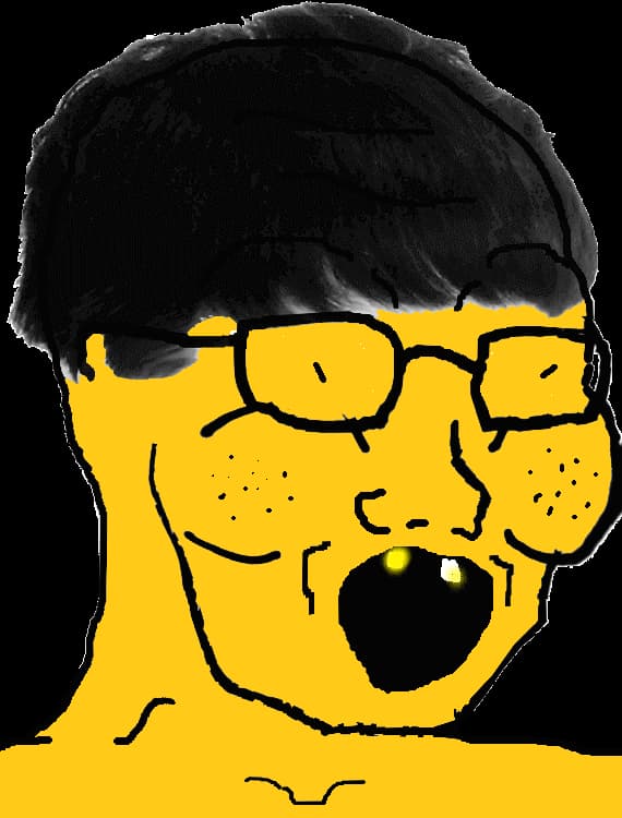 Yellow Soyjak Open-Mouth Shock Face